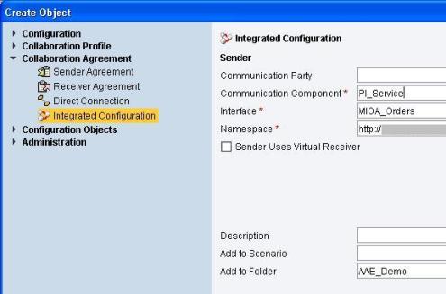 Create Integrated Configuration Object