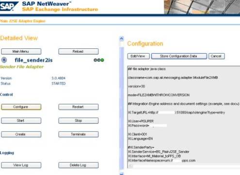 Sender Adapter Configuration