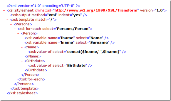 Sample xslt