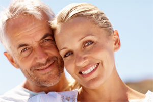 senior couple smiling together