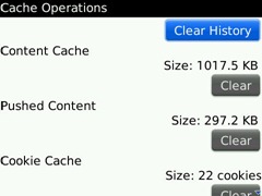Clearing cache in Blackberry