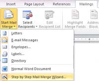 mail merge word 2010